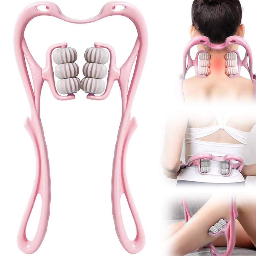 6 Wheel Cervical Neck Massager - Manual Pressure Point Therapy Roller