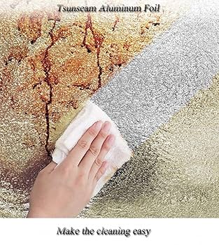 ALUMINIUM FOIL STICKER PACK OF 3 – 60×200 CM WATERPROOF • OIL-PROOF • HEAT RESISTANT SHEET ROLL FOR KITCHEN SILVER