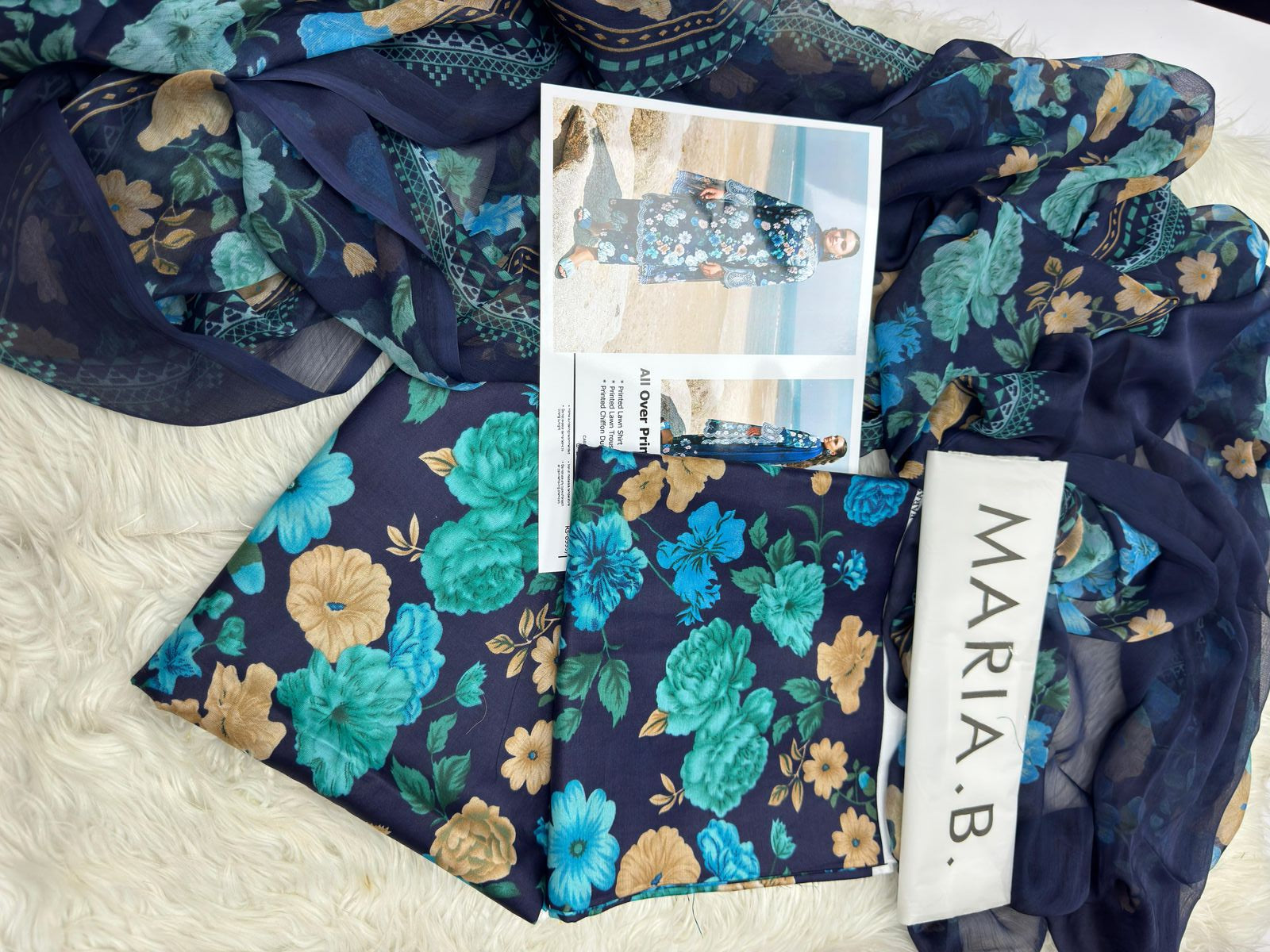 MARIA.B  With Chiffon Duppata 3PC Lawn Collection