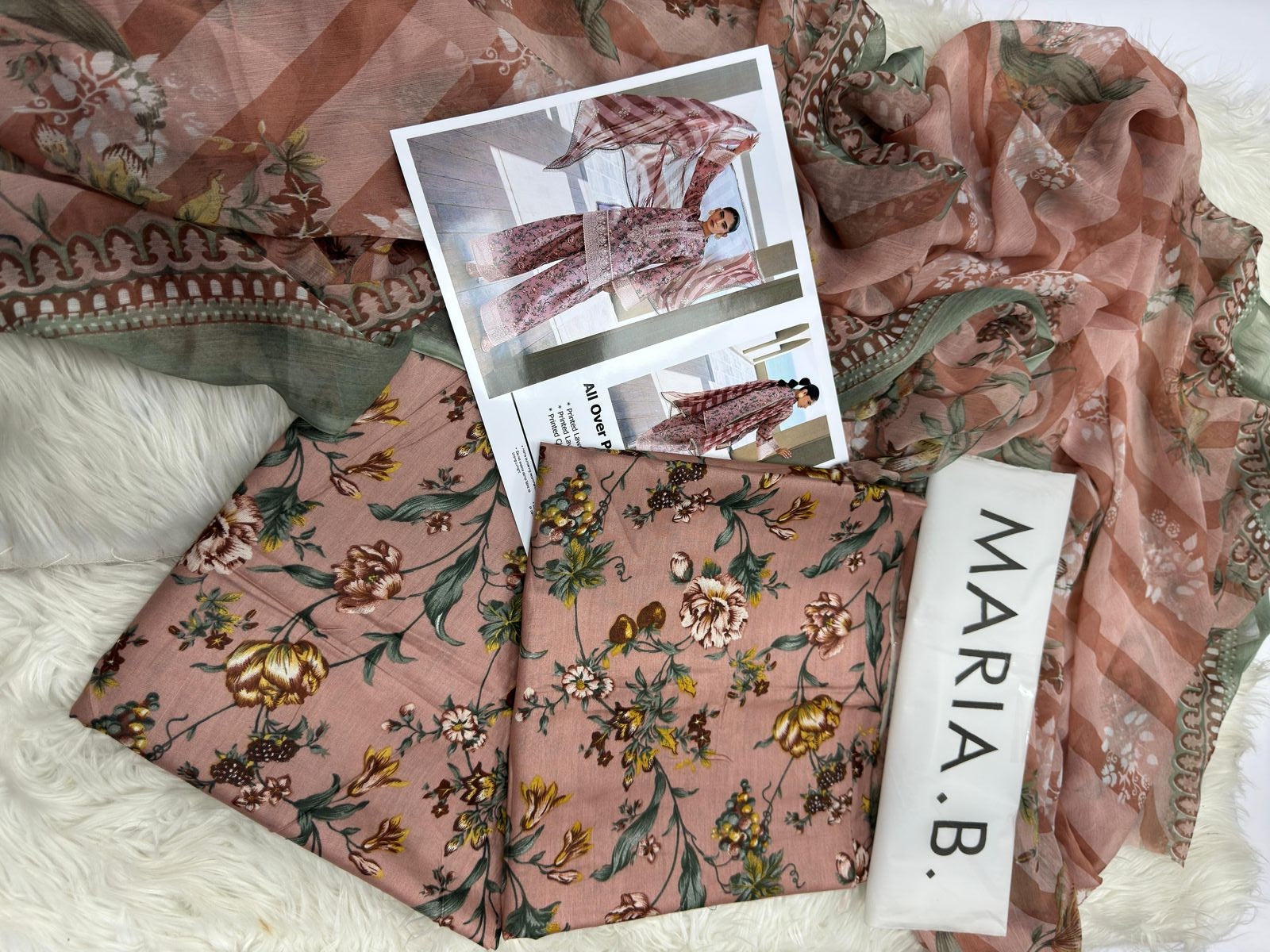 MARIA.B  With Chiffon Duppata 3PC Lawn Collection