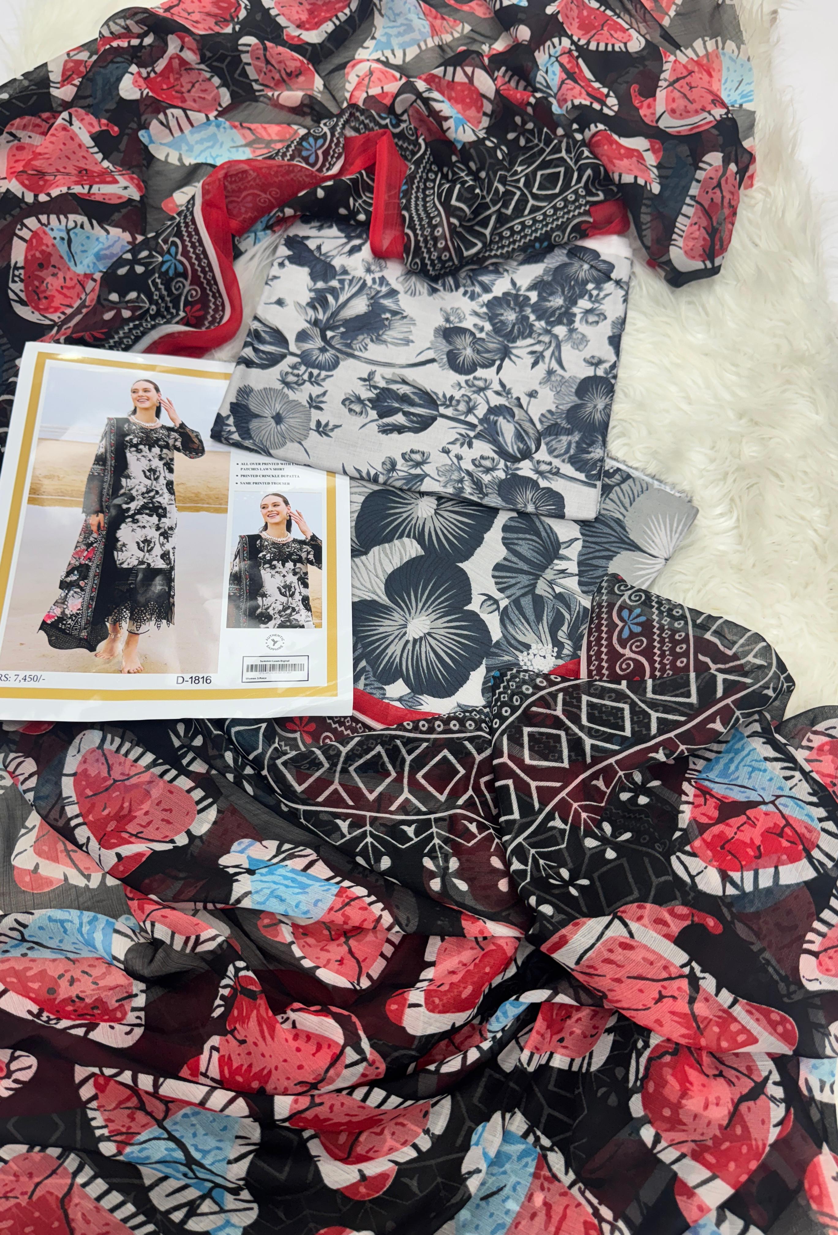 MARIA.B  With Chiffon Duppata 3PC Lawn Collection