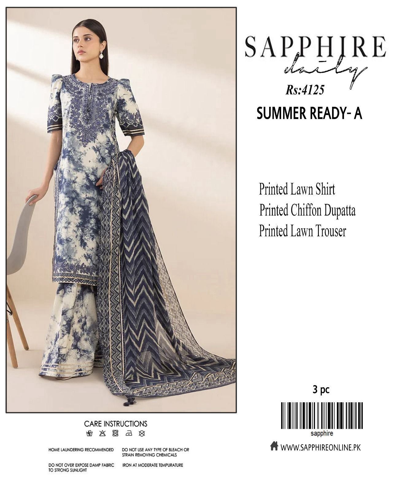 Maria.B Lznik Sapphire Premium Lawn Suit 3PC