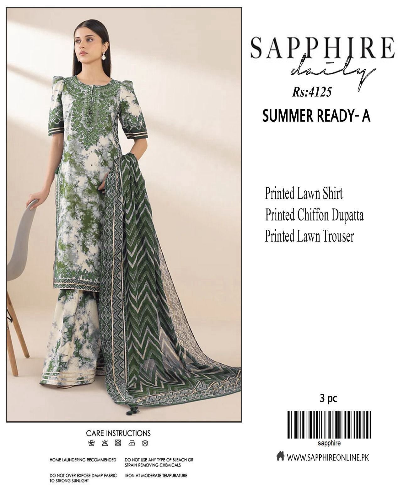 Maria.B Lznik Sapphire Premium Lawn Suit 3PC