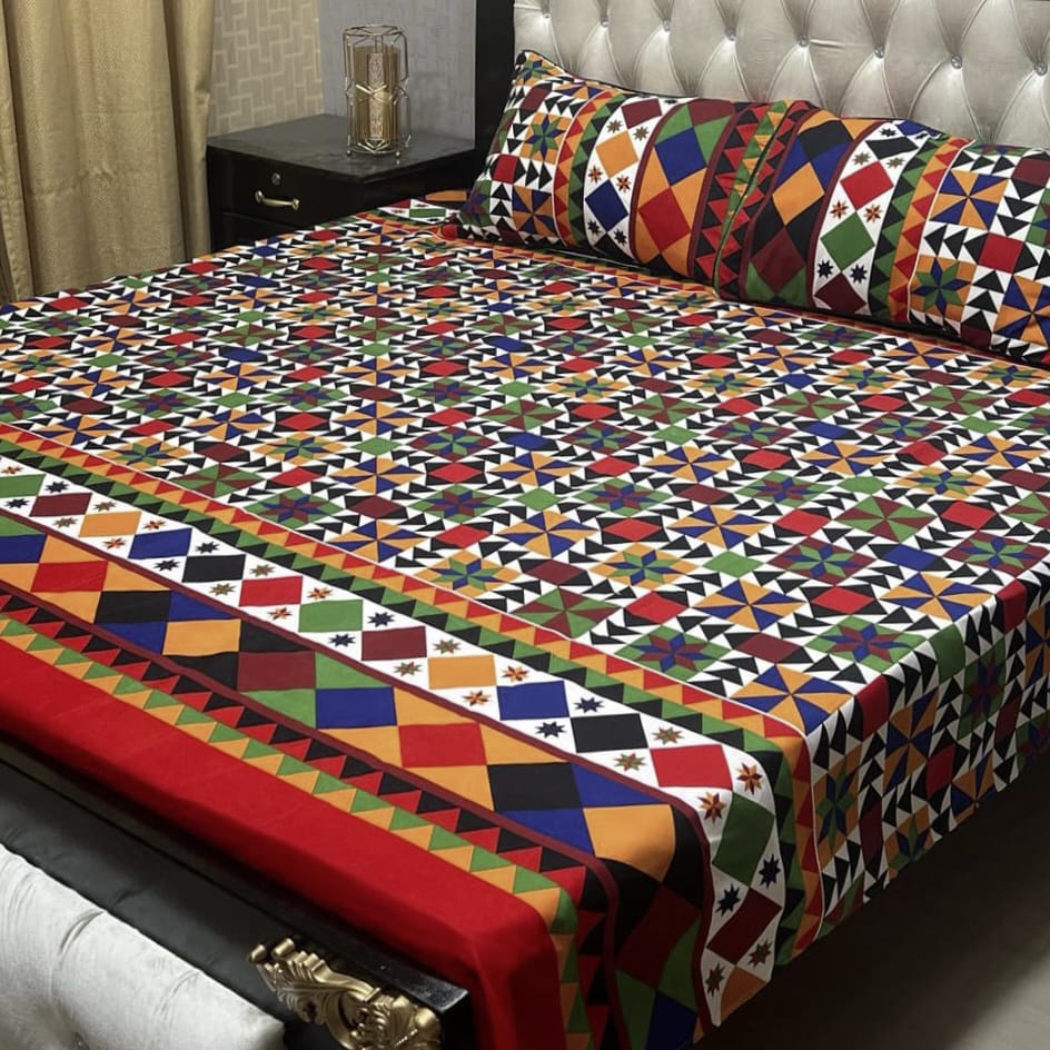 3D-Crystal cotton Bedsheets