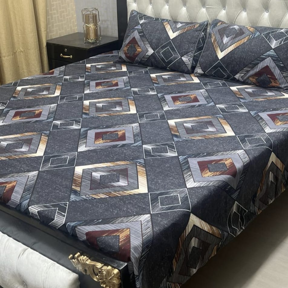 3D-Crystal cotton Bedsheets