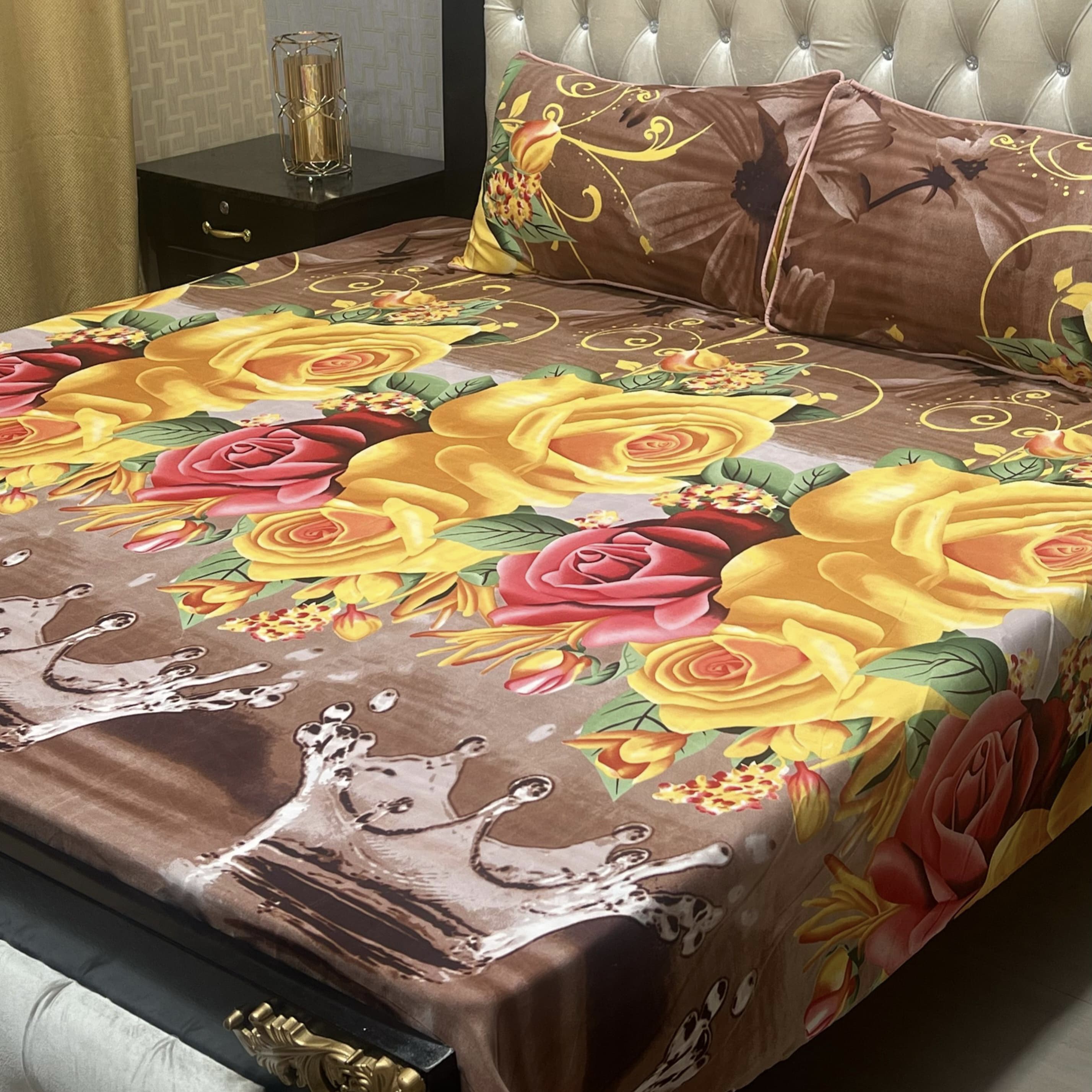 3D-Crystal cotton Bedsheets