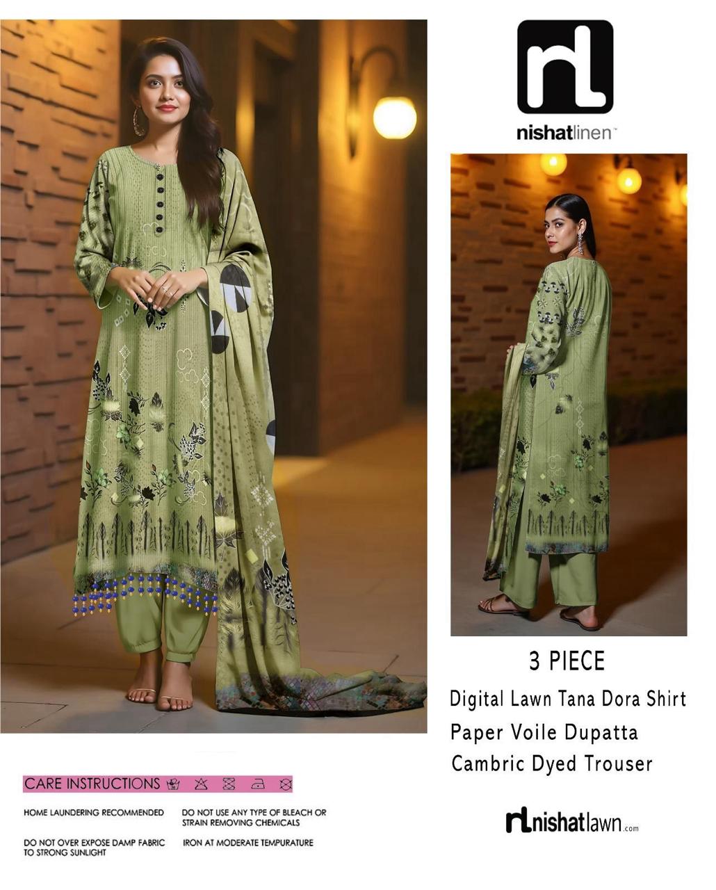 ELEGANT 3-PIECE NISHAT TANA DORA LAWN SUIT FOR WOMEN – UNSTITCHED