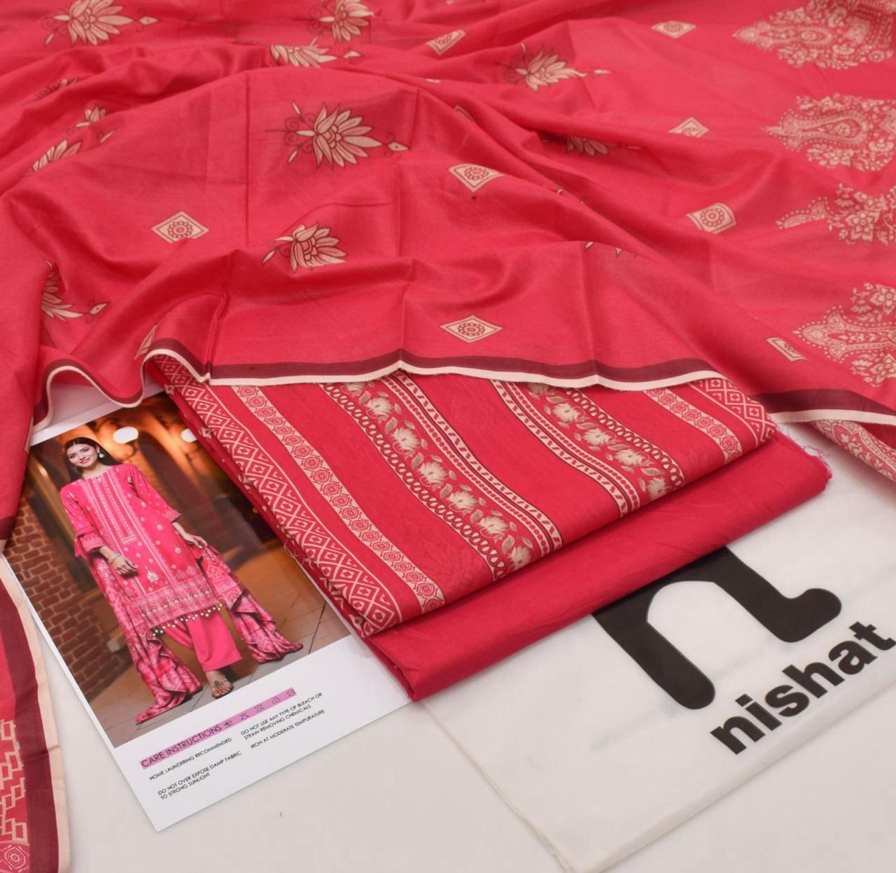ELEGANT 3-PIECE NISHAT TANA DORA LAWN SUIT FOR WOMEN – UNSTITCHED