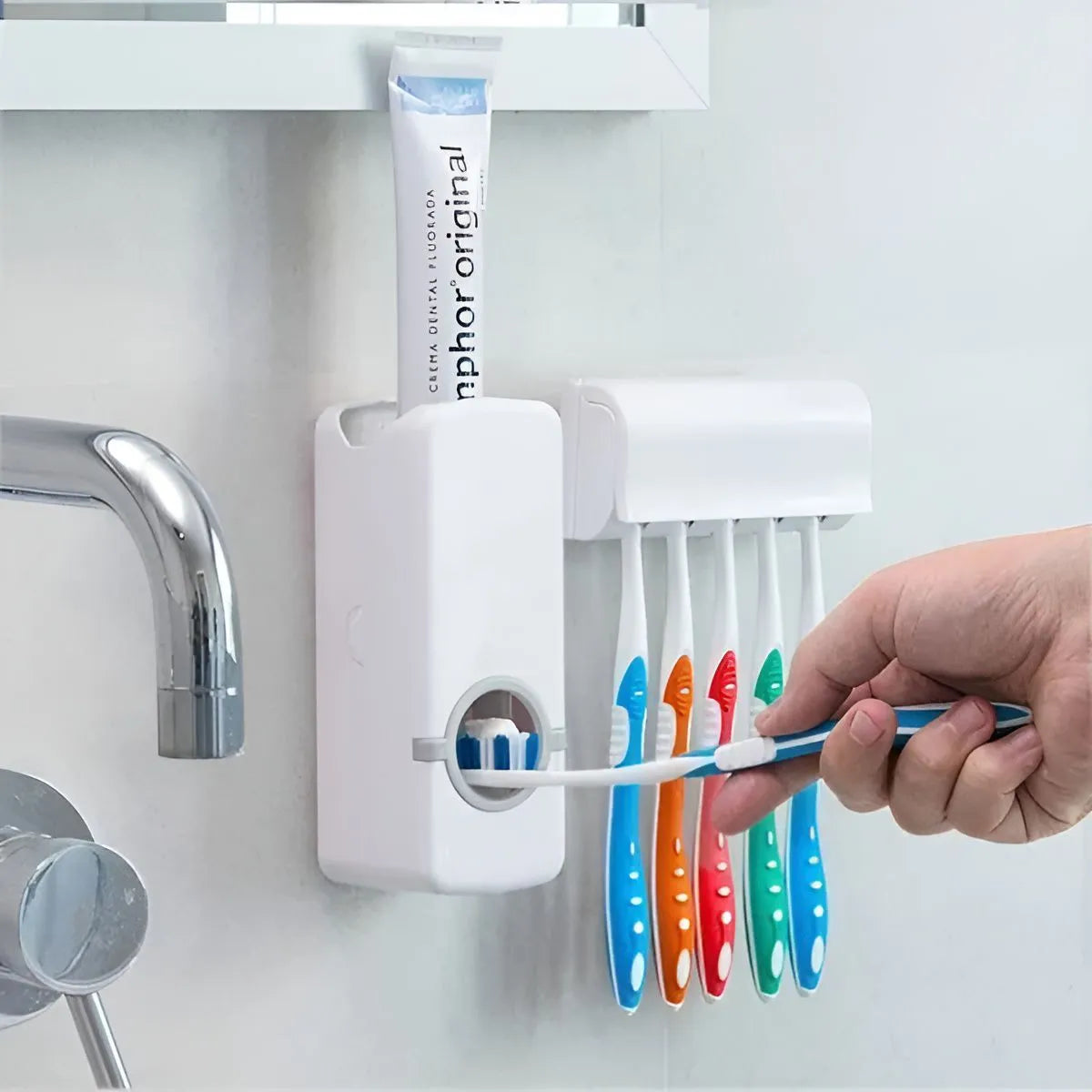 Automatic-ToothPaste Dispenser & ToothBrush Holder
