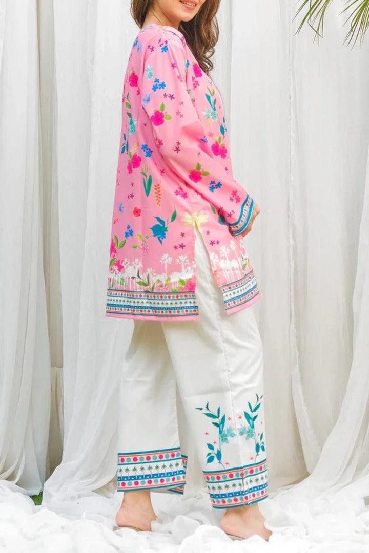 Stitched 2 piece printed shirt and printed trouser