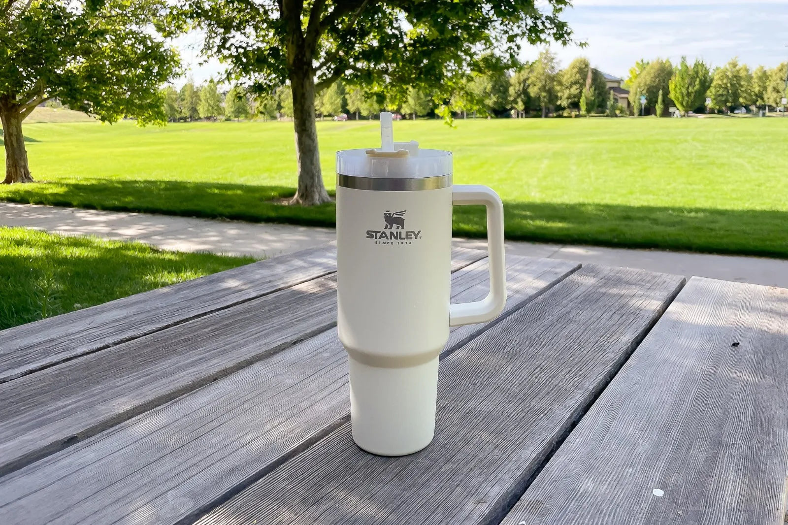STANLEY TUMBLER MUG - STAINLESS STEEL VACUUM TUMBLER WITH STRAW